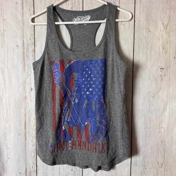 Old Navy Collectibles Racerback  Graphic Jimi Hendrix Gray Graphic Tank Top Sz M - Picture 1 of 6